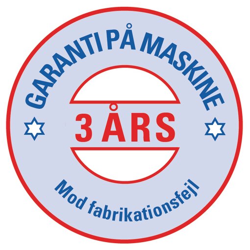 3 års garanti på maskine